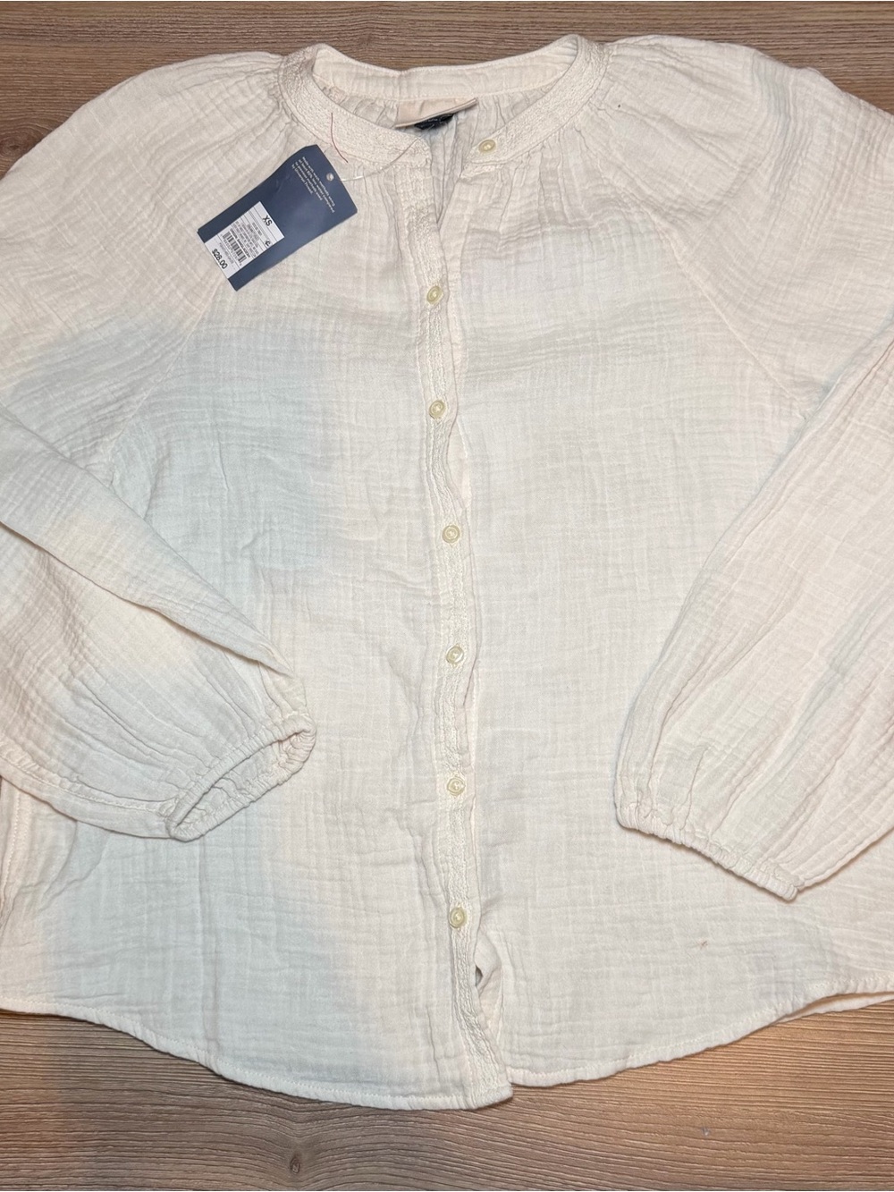 Universal Thread Cream Button-Front Gauze Top - Picture 2 of 4